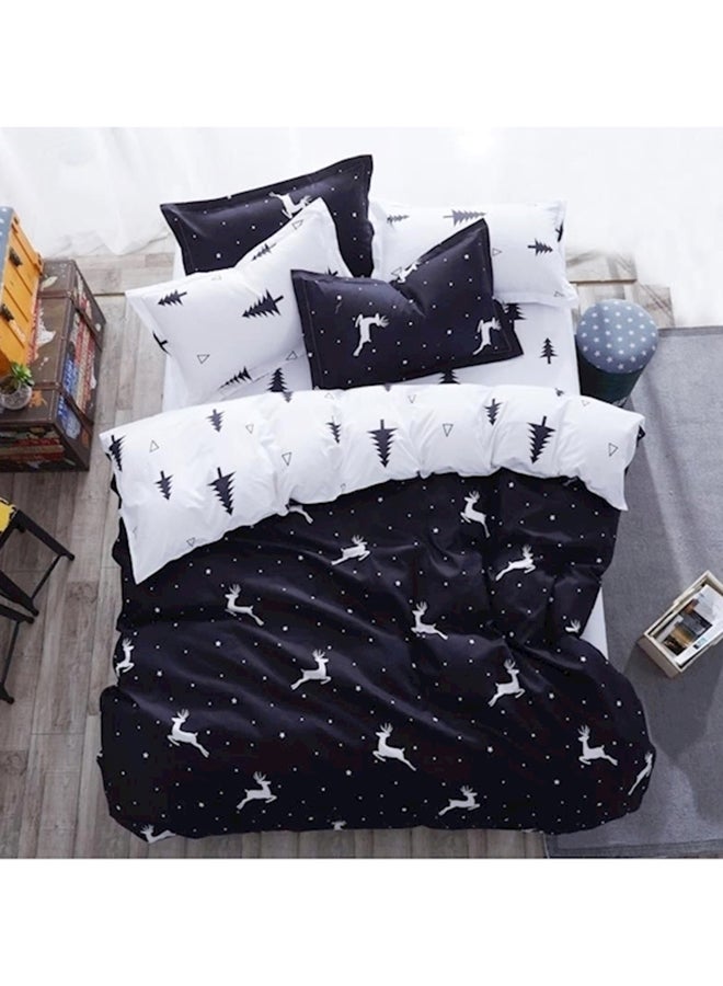 7-Piece Animal Printed Bedding Set cotton Black/White Single