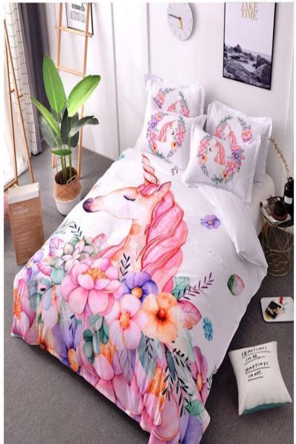 7-Piece Printed Bedding Set Cotton Multicolour Single