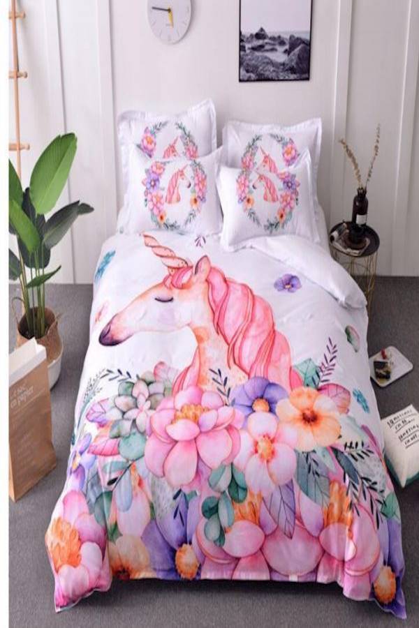 7-Piece Printed Bedding Set Cotton Multicolour Single