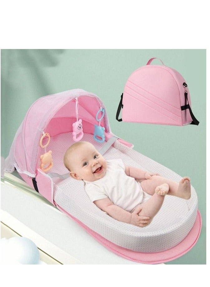 Baby Travel Portable Mobile Crib Foldable Newborn Multi-function Folding Bed With Toys Multipurpose Mummy Diaper Bag