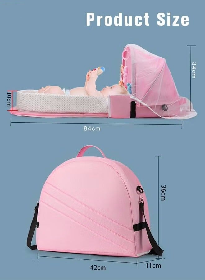 Baby Travel Portable Mobile Crib Foldable Newborn Multi-function Folding Bed With Toys Multipurpose Mummy Diaper Bag