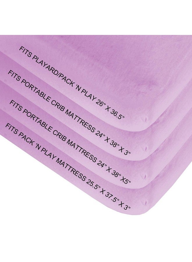 Pack And Play Sheets Fitted 2 Pack Portable Playard Sheets Ultra Soft Microfiber Pack And Play Sheets Mini Crib Sheet White & Lavender Preshrunk