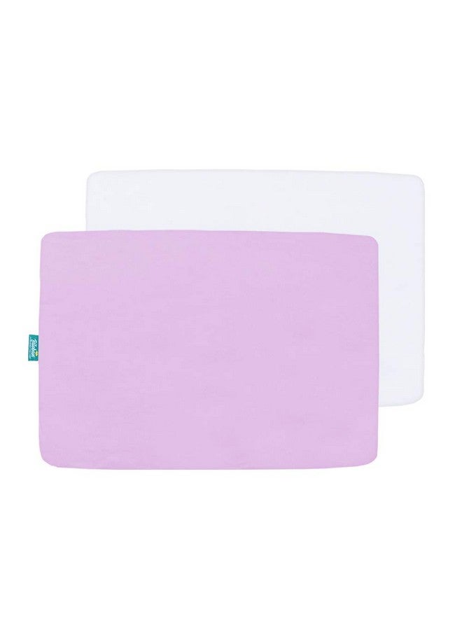 Pack And Play Sheets Fitted 2 Pack Portable Playard Sheets Ultra Soft Microfiber Pack And Play Sheets Mini Crib Sheet White & Lavender Preshrunk