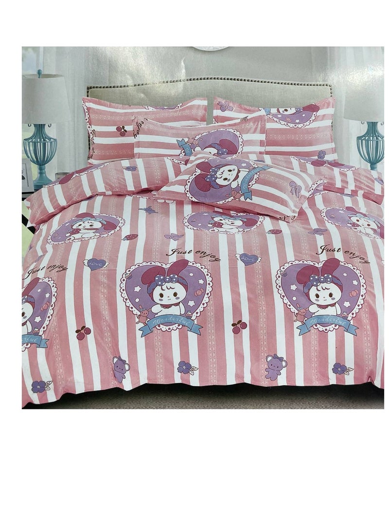 Disney Three-Piece Set Cotton Quilt Single Size Comforter Bedding Set, Anime Cartoon Bed kids Duvet Cover Set