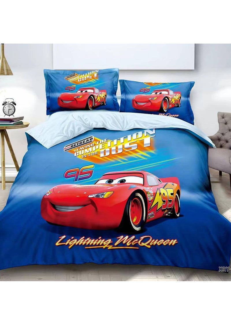 Disney Three-Piece Set Cotton Quilt Single Size Comforter Bedding Set, Anime Cartoon Bed kids Duvet Cover Set