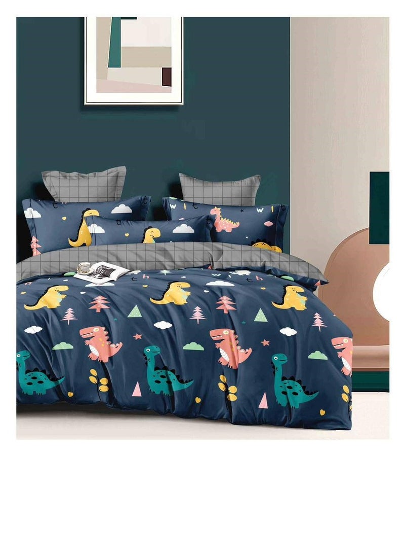 4Pcs Cartoon Comforter Kids Quilt-Single Size,1x Duvet (With filling)
1x Fitted bedsheet
2x Pillowcase Cover