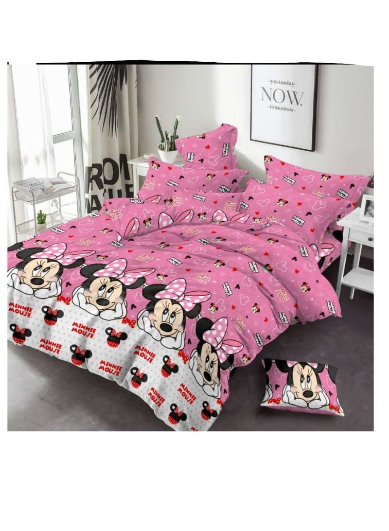 New Cartoon characters Single Size Comforter Bedding Set, Anime Cartoon Bed kids Fixed Duvet set 4pcs