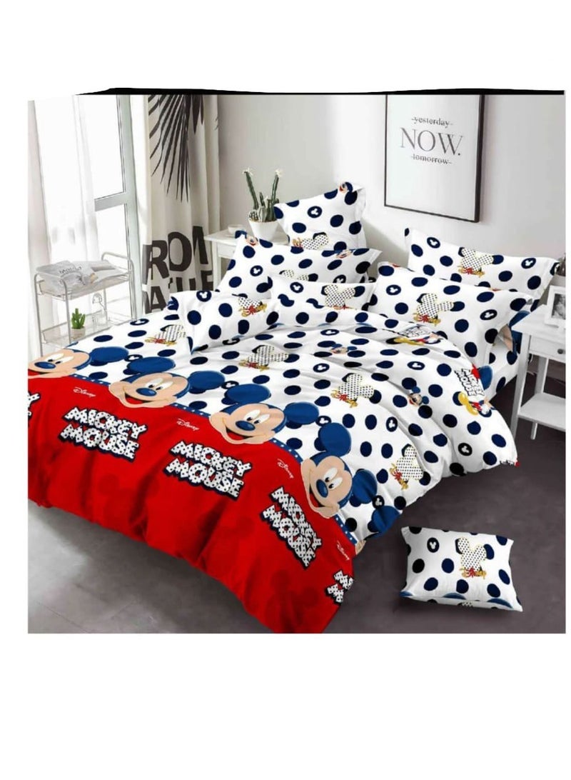 New Cartoon characters Single Size Comforter Bedding Set, Anime Cartoon Bed kids Fixed Duvet set 4pcs