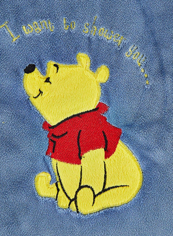 Winnie The Poo  Design Velvet Blanket polyester Blue 76x102cm