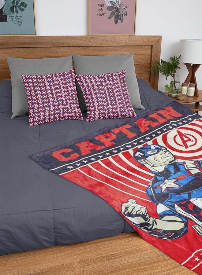 Marvel Captain America Flannel All-Season, Ultra Soft, Fade Resistant Blanket for Kids