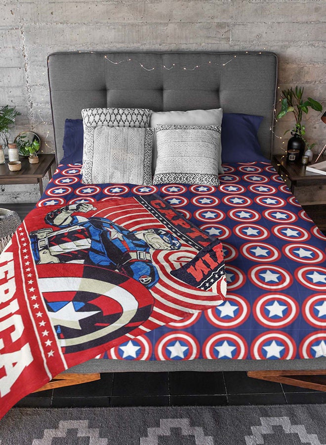 Marvel Captain America Flannel All-Season, Ultra Soft, Fade Resistant Blanket for Kids