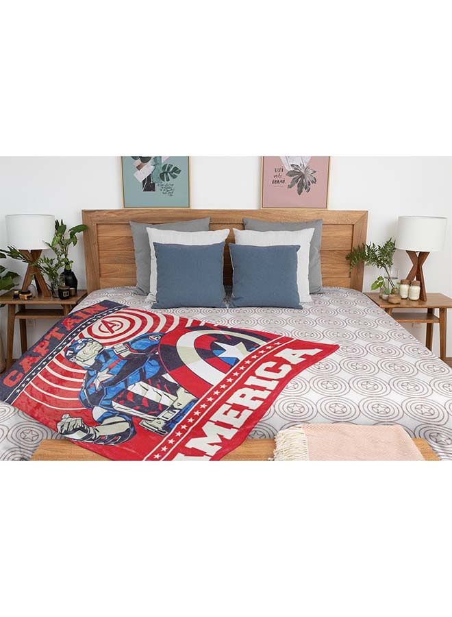 Marvel Captain America Flannel All-Season, Ultra Soft, Fade Resistant Blanket for Kids