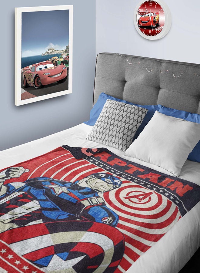 Marvel Captain America Flannel All-Season, Ultra Soft, Fade Resistant Blanket for Kids