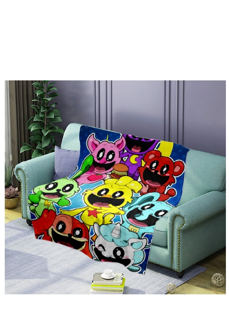 poppy playtime smiling crittersFlannel Throw Blanket  Super Soft Lightweight Air Conditioner Blanket Cooling Summer Blanket Towel Blanket For Couch