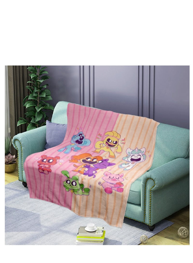 poppy playtime smiling crittersFlannel Throw Blanket  Super Soft Lightweight Air Conditioner Blanket Cooling Summer Blanket Towel Blanket For Couch