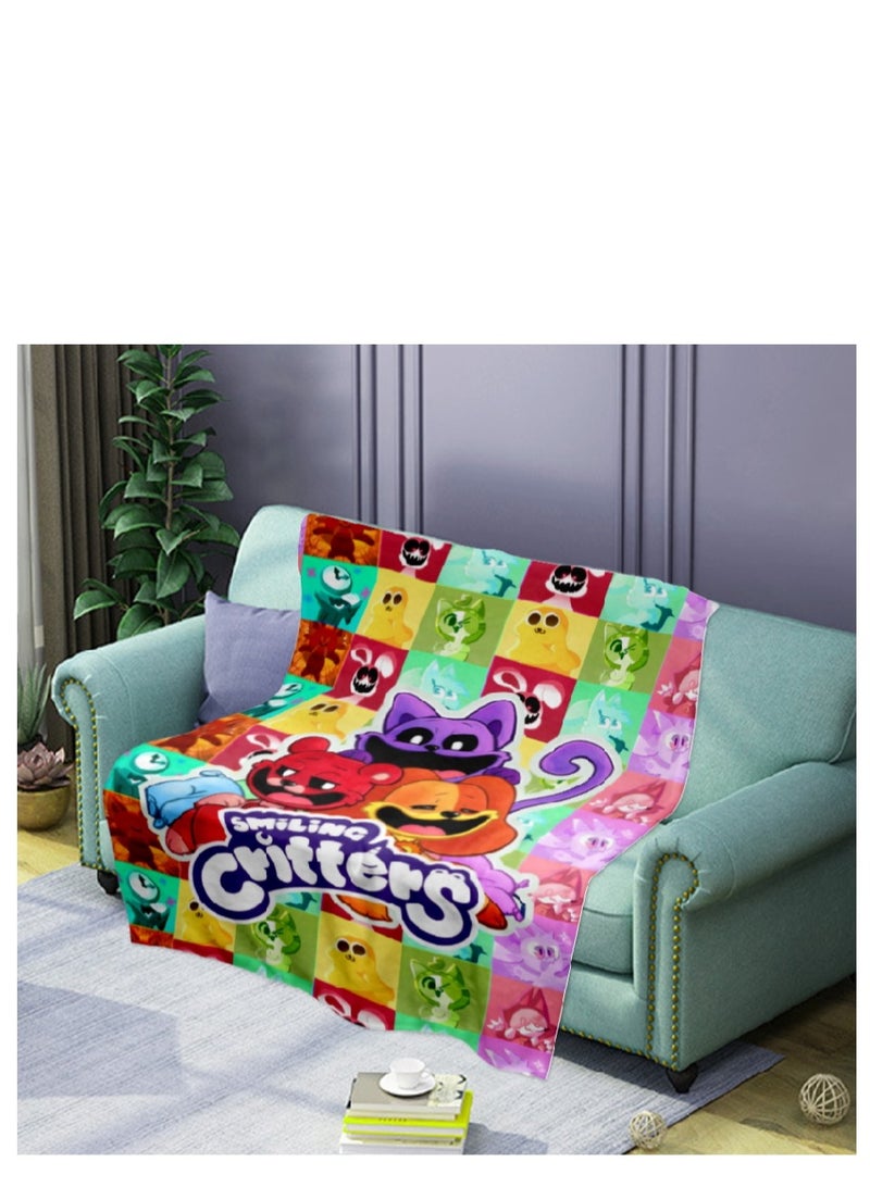 poppy playtime smiling crittersFlannel Throw Blanket  Super Soft Lightweight Air Conditioner Blanket Cooling Summer Blanket Towel Blanket for Couch