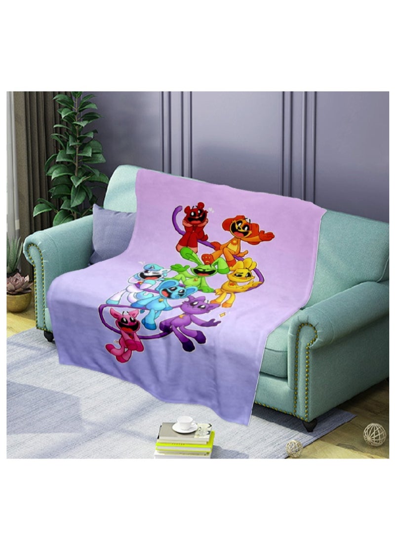 poppy playtime smiling crittersFlannel Throw Blanket  Super Soft Lightweight Air Conditioner Blanket Cooling Summer Blanket Towel Blanket For Couch