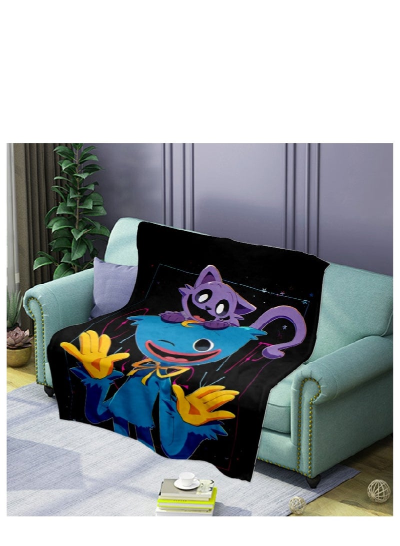 poppy playtime smiling crittersFlannel Throw Blanket  Super Soft Lightweight Air Conditioner Blanket Cooling Summer Blanket Towel Blanket For Couch