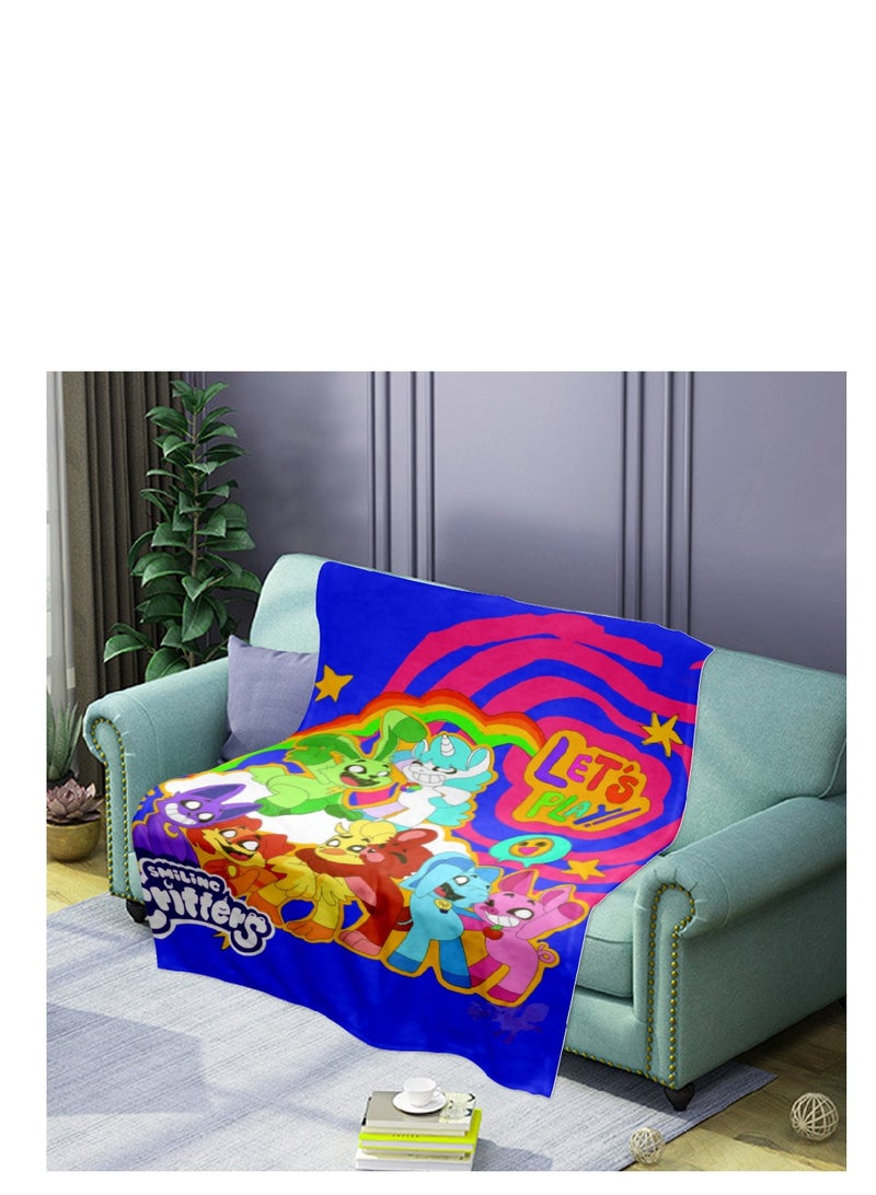poppy playtime smiling crittersFlannel Throw Blanket  Super Soft Lightweight Air Conditioner Blanket Cooling Summer Blanket Towel Blanket for Couch