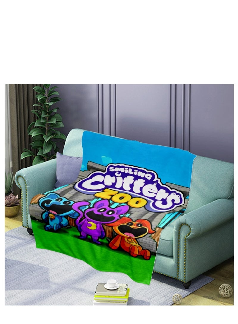 poppy playtime smiling crittersFlannel Throw Blanket  Super Soft Lightweight Air Conditioner Blanket Cooling Summer Blanket Towel Blanket For Couch
