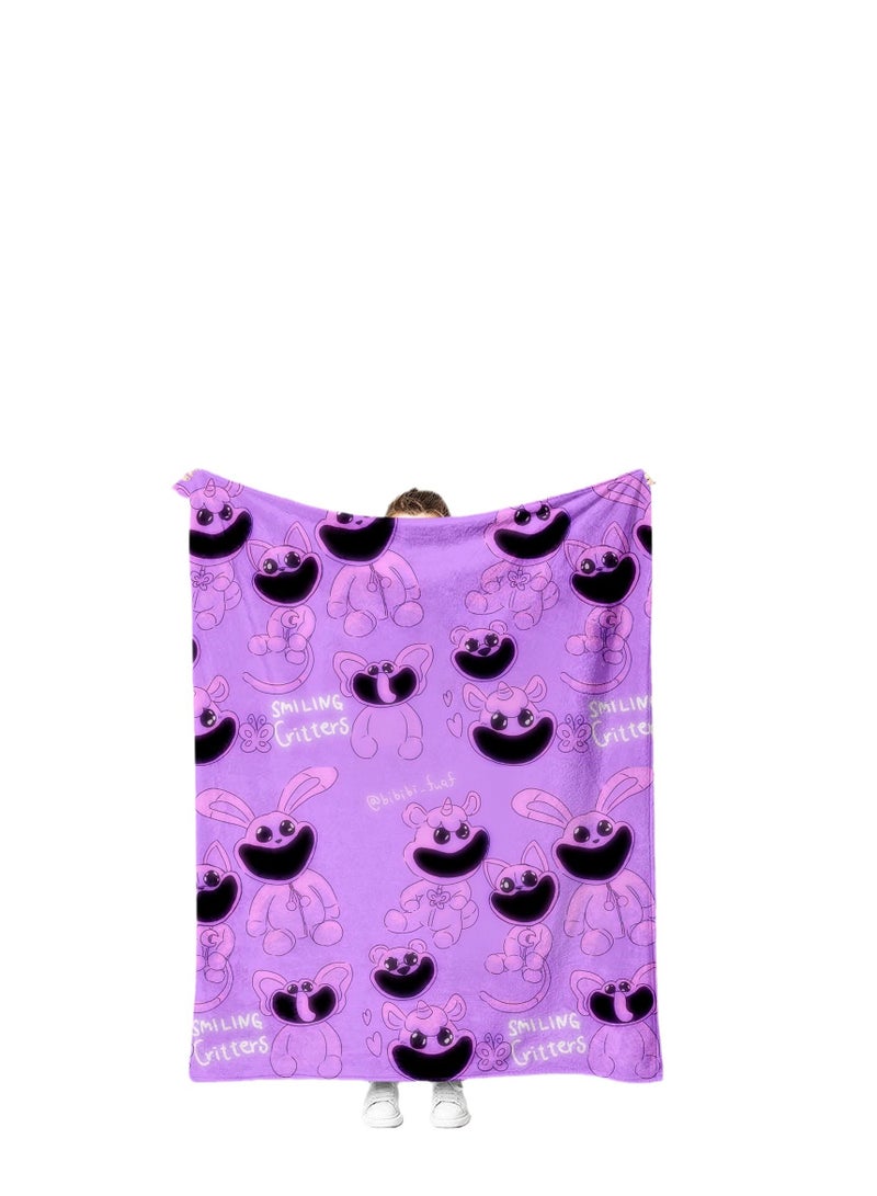 poppy playtime smiling crittersFlannel Throw Blanket  Super Soft Lightweight Air Conditioner Blanket Cooling Summer Blanket Towel Blanket For Couch