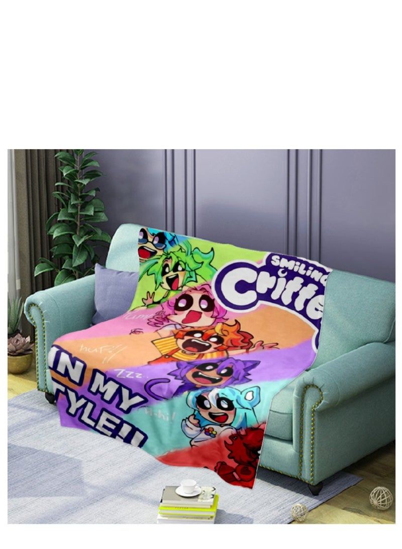 poppy playtime smiling crittersFlannel Throw Blanket  Super Soft Lightweight Air Conditioner Blanket Cooling Summer Blanket Towel Blanket For Couch