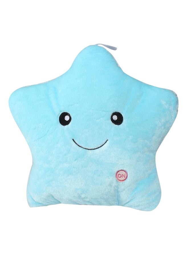 Luminous LED Star Plush Pillow Cotton Blue 12x12x5centimeter