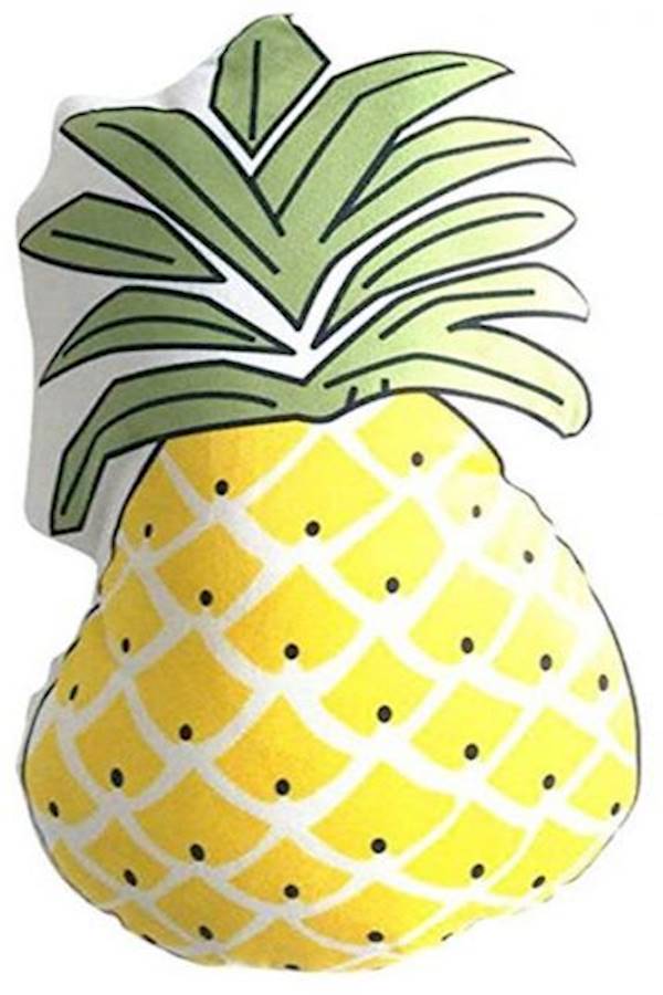 Pineapple Shape Stuffed Plush Pillow cotton Yellow/White/Green 55 x 32cm