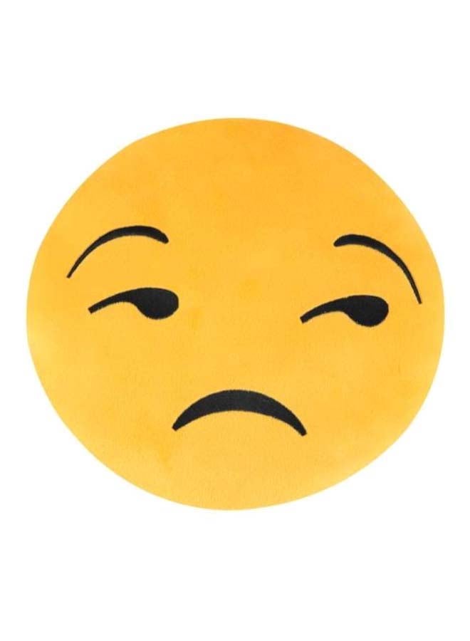 Emoticon Round Stuff Pillow fabric Yellow/Black 30 x 30cm