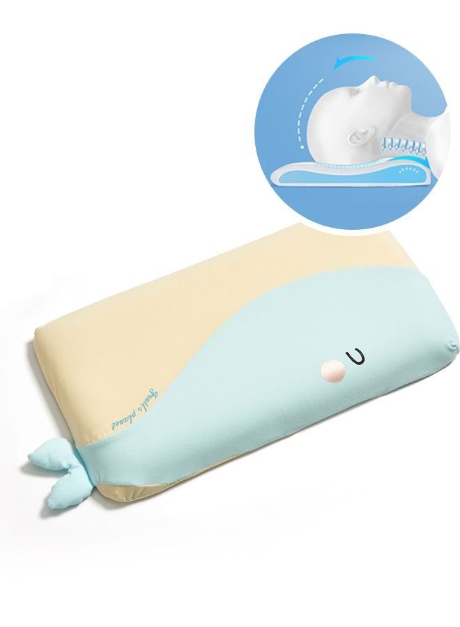 Memory Foam Pillow with Cooling Cover–Soft Breathable Flat Thin Toddler Pillow for Kids