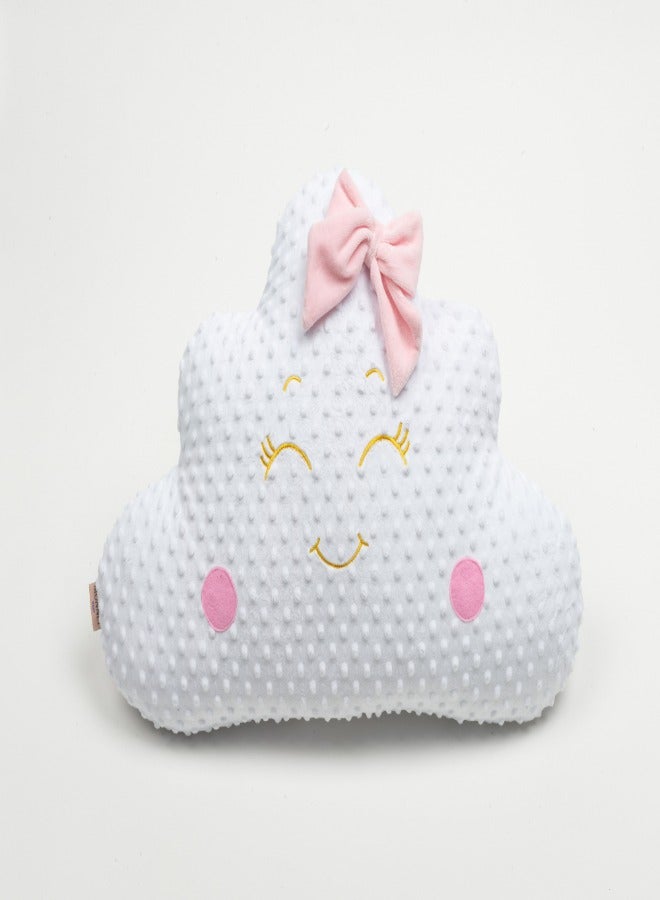 Pillow- Smiley Cloud Pink-Cute Nursery Decor, Soft Baby Pillow - Comfortable, Adorable, Perfect for Baby's Room