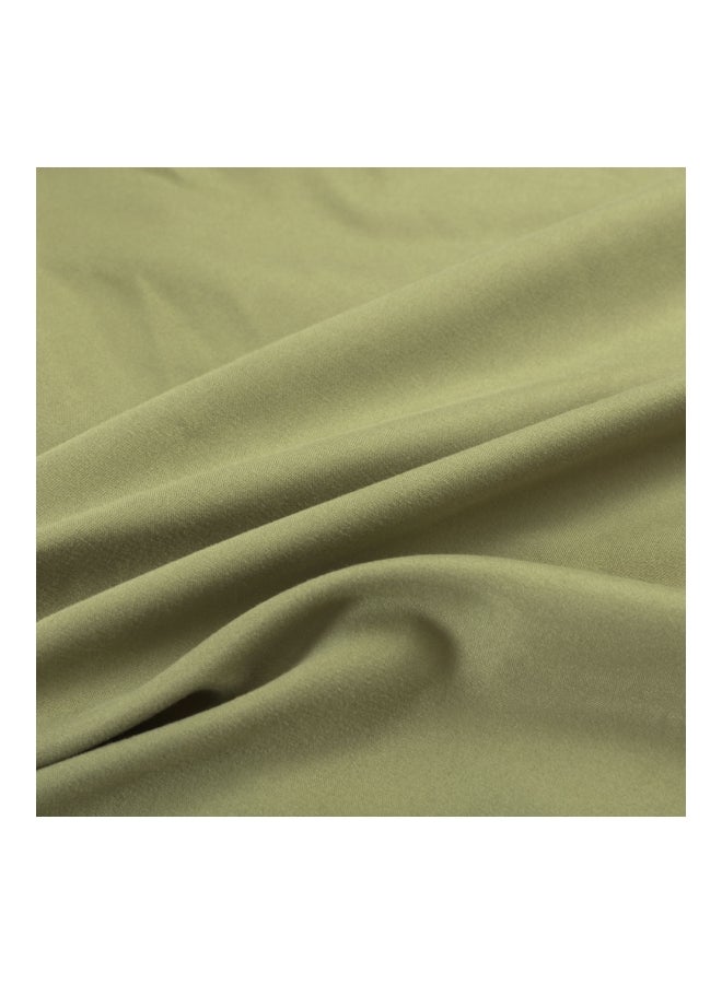 4-Piece Shads Embroider Duvet Covers Set Polyester Green