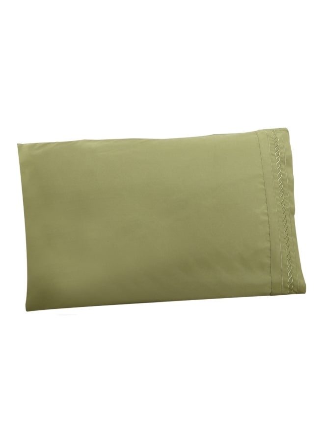 4-Piece Shads Embroider Duvet Covers Set Polyester Green