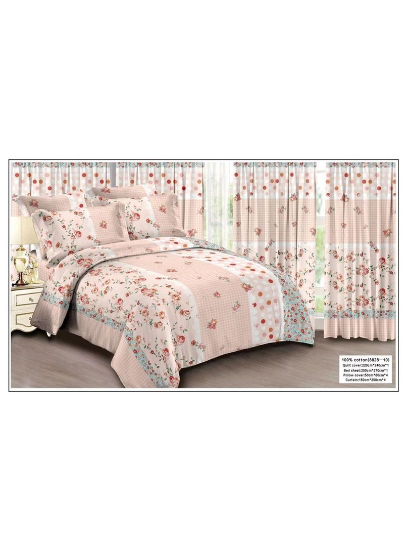 10 Pcs Floral Printed Bedding Set Cotton Multicolour