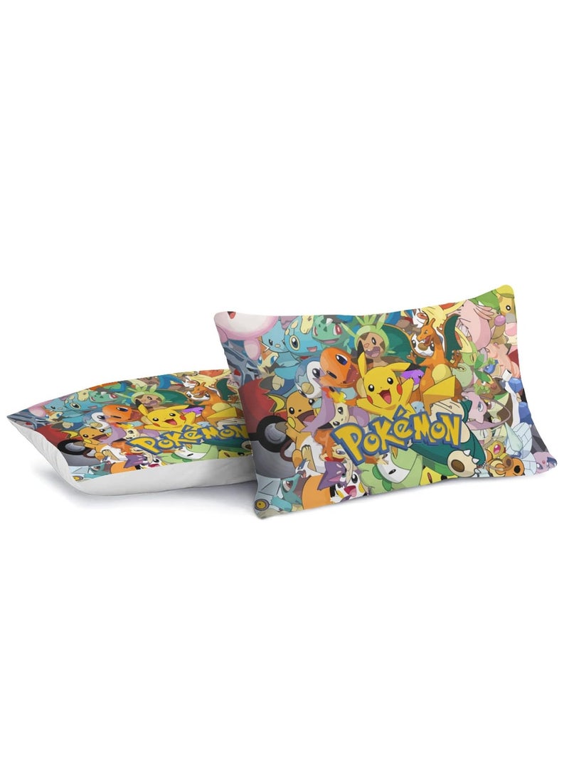 Pokemon Cartoon 3 Pieces Bedding Sets Lightweight Comfortable Soft 3D Printed Quilt Cover 150x200cm