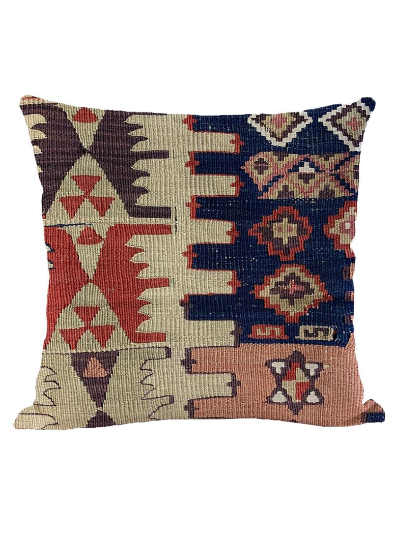 4 Pcs Bohemian Pillowcases Ethnic Linen Pillowcases Multicolor 45x45cm Without Pillow Core