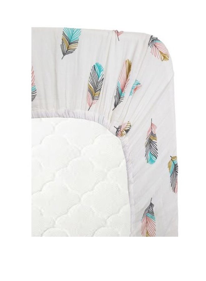 Organic Bamboo Muslin Fitted Sheet - Plush Feathers