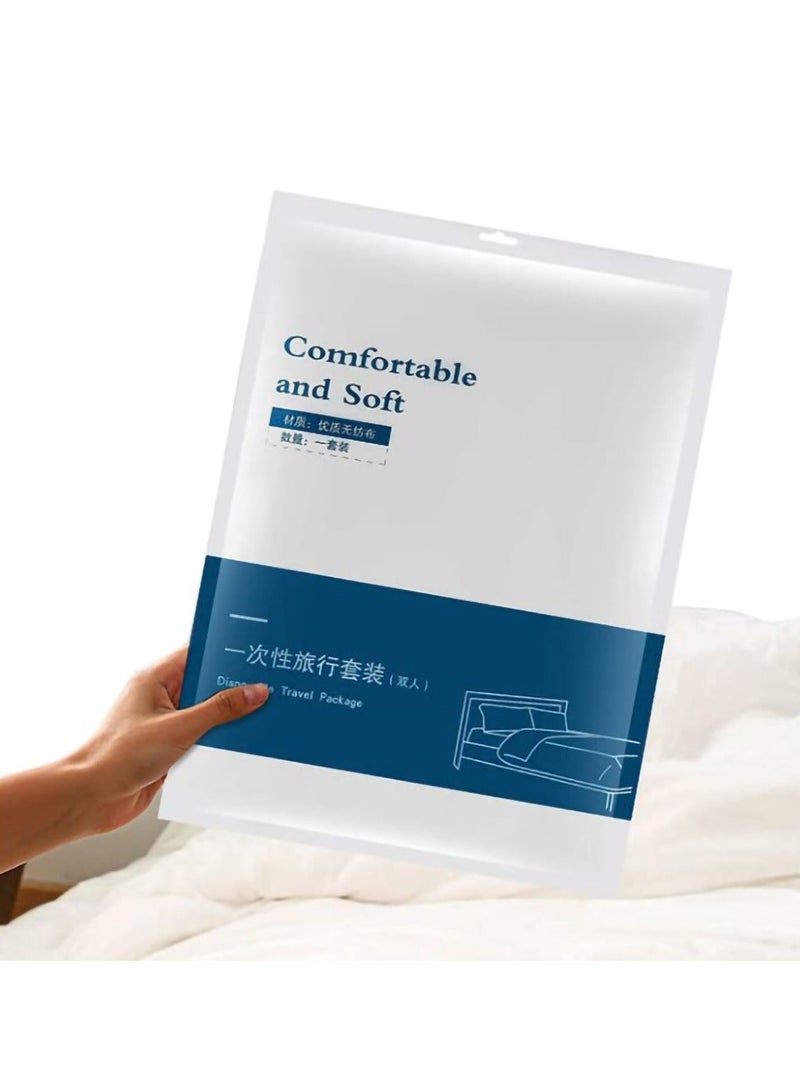 Portable Travel Disposable Set - 3-Piece Bedding Sheets for Hotels and Travel, Safe Healthy Convenient Comfortable Duvet Cover Pillowcase (3 Piece Set)