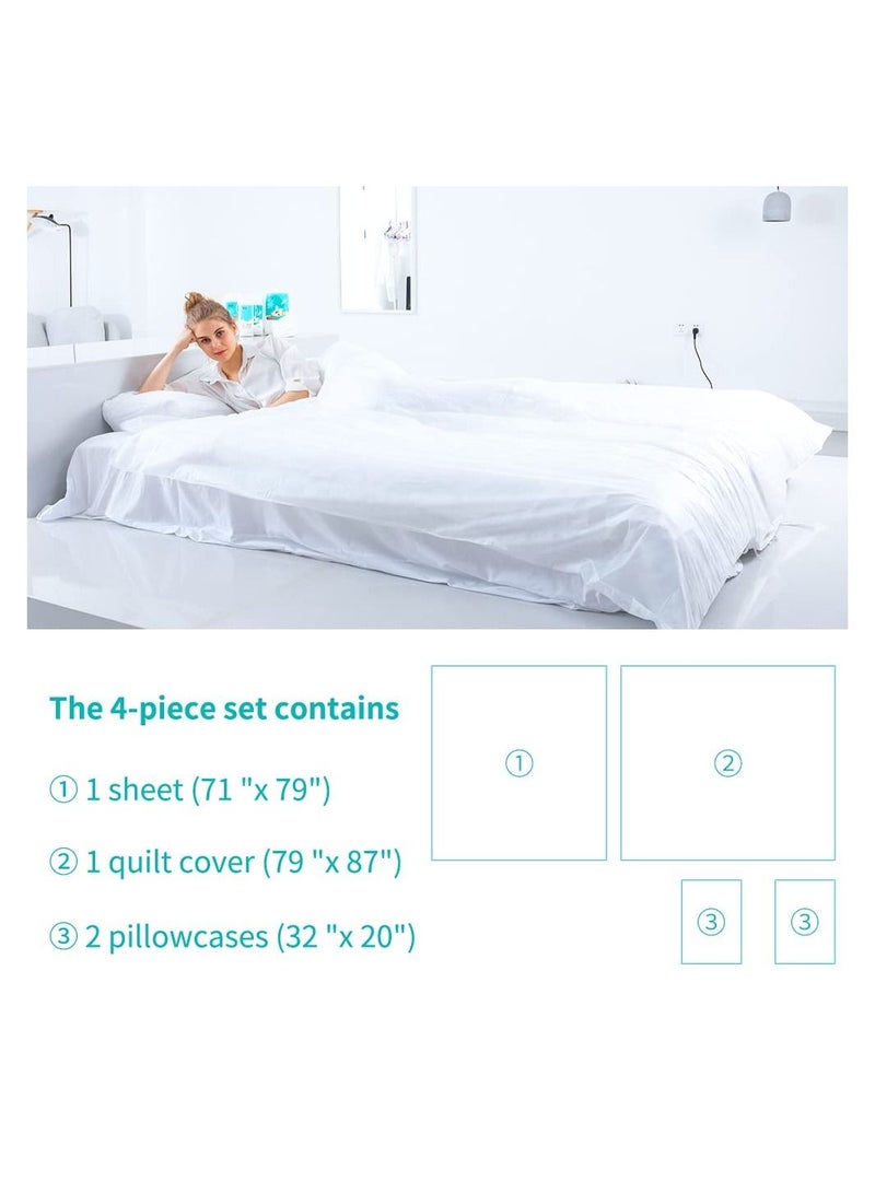 Disposable Bed Sheets Travel Bedding Set Portable 4 Pack for Hotel One Time Bedsheet