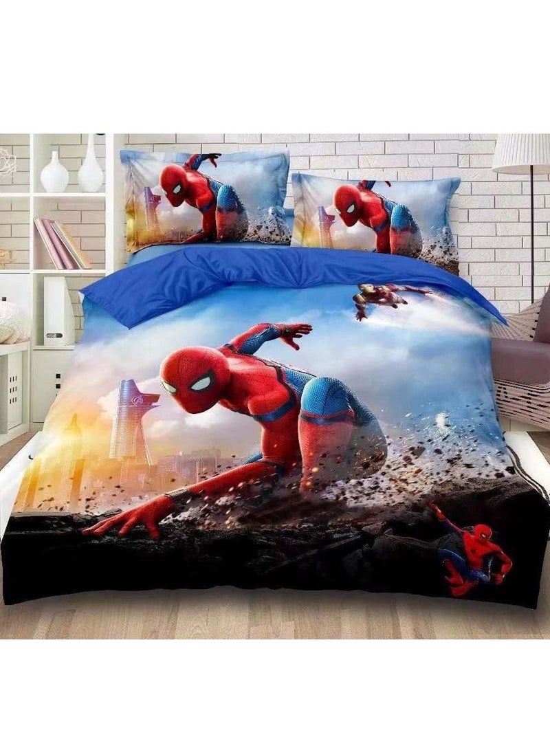 UKR Spider-Man Kids Bedding Set – Super Soft Multicolor Bed Sheets & Pillowcase, Themed Bedding for Children, 160 x 230 cm (Fits 150 x 200 cm Bed)