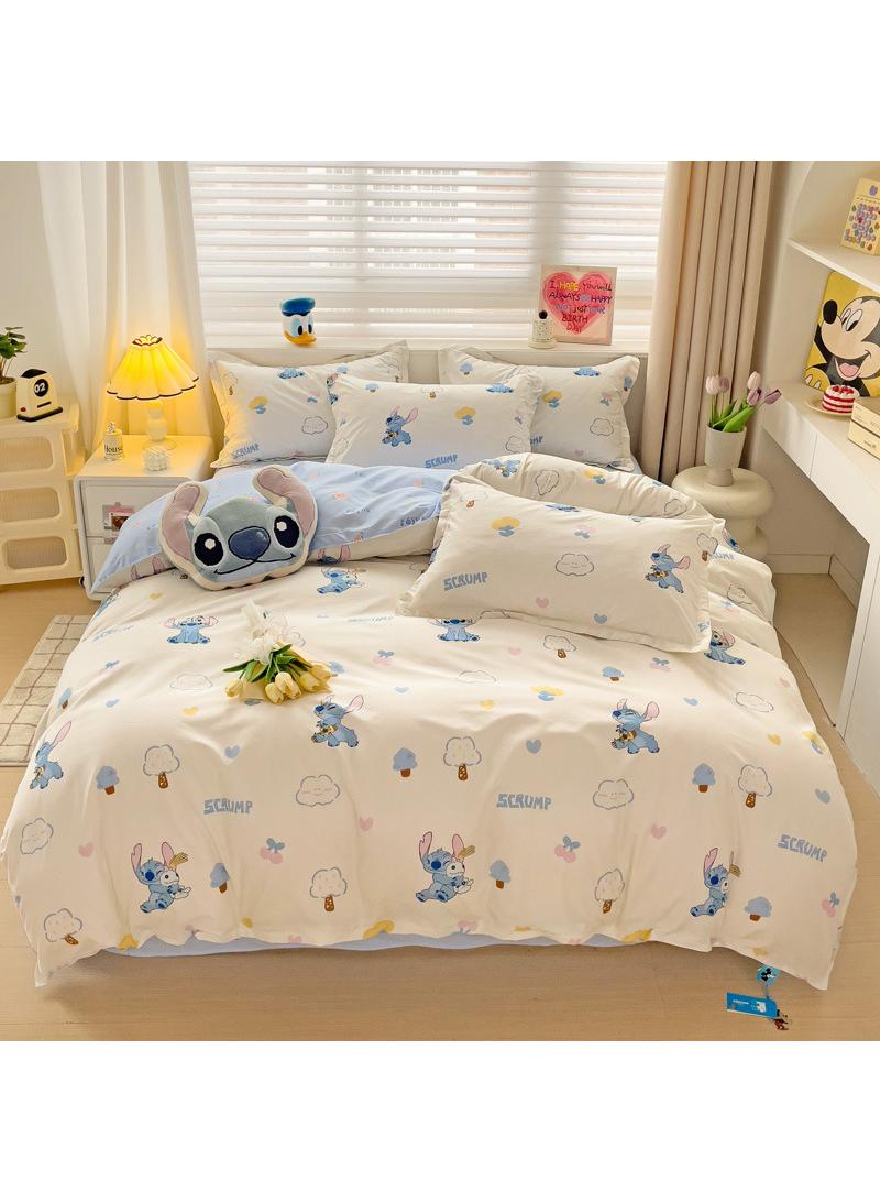 Full Size Sheet Set Super Soft Kids 4 Piece Floral Bedding Set  Microfiber Sheets Includes Reversible Pillow Covers