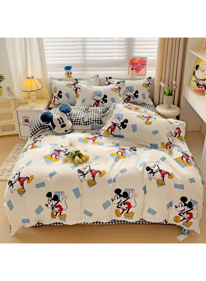 Disney series Full Size Sheet Set Super Soft Kids 4 Piece Floral Bedding Set  Microfiber Sheets Includes Reversible Pillow Covers