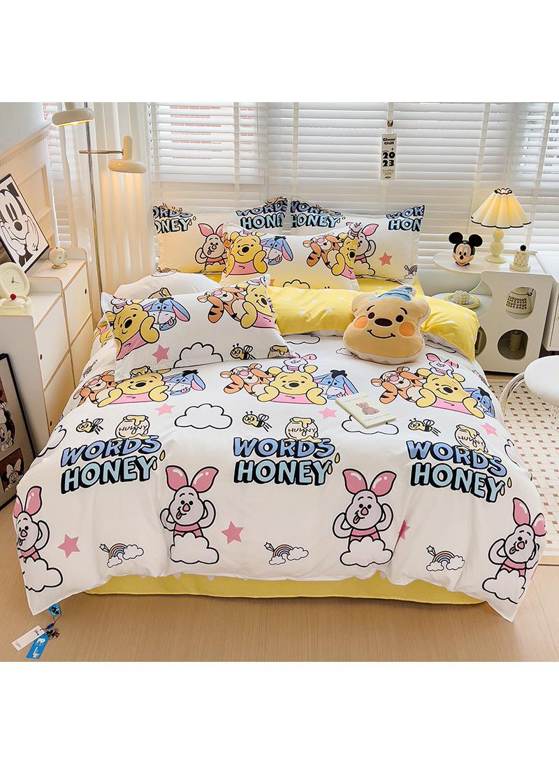 Disney series Full Size Sheet Set Super Soft Kids 4 Piece Floral Bedding Set  Microfiber Sheets Includes Reversible Pillow Covers