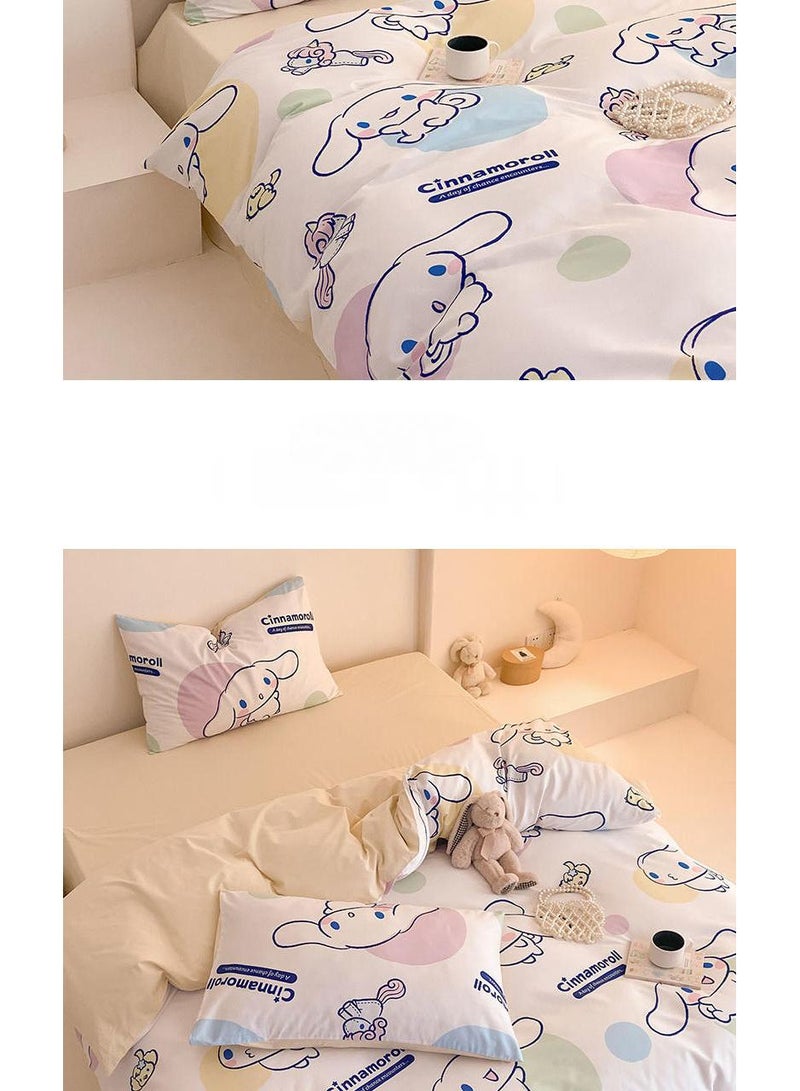 4-Piece Cinnamoroll Cotton Comfortable Set Fitted Sheet Set Children'S Day Gift Birthday Gift