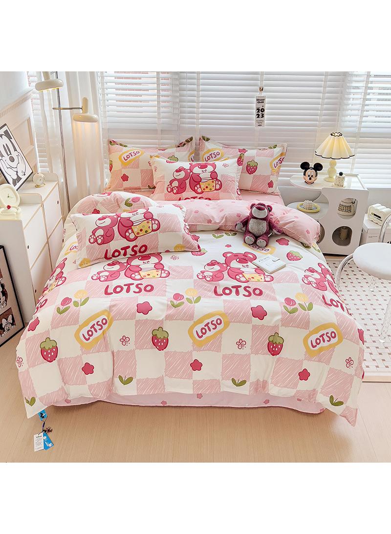 Disney series Full Size Sheet Set Super Soft Kids 4 Piece Floral Bedding Set  Microfiber Sheets Includes Reversible Pillow Covers