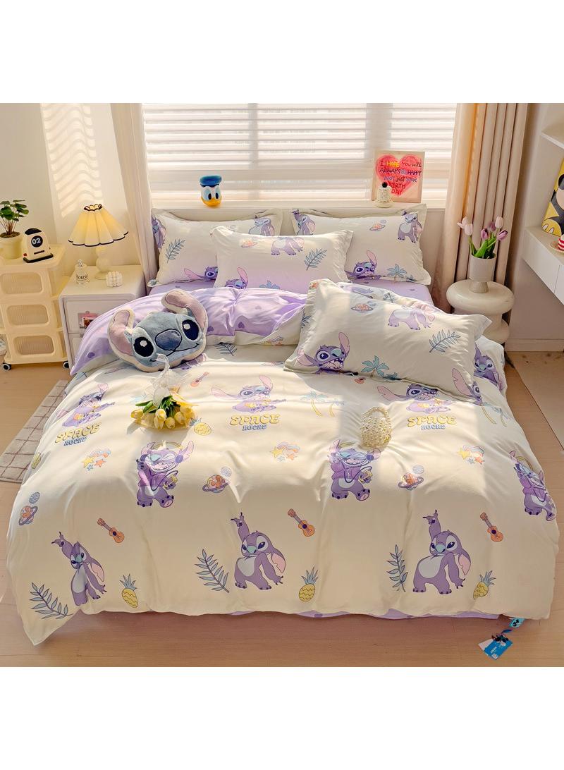 Full Size Sheet Set Super Soft Kids 4 Piece Floral Bedding Set  Microfiber Sheets Includes Reversible Pillow Covers