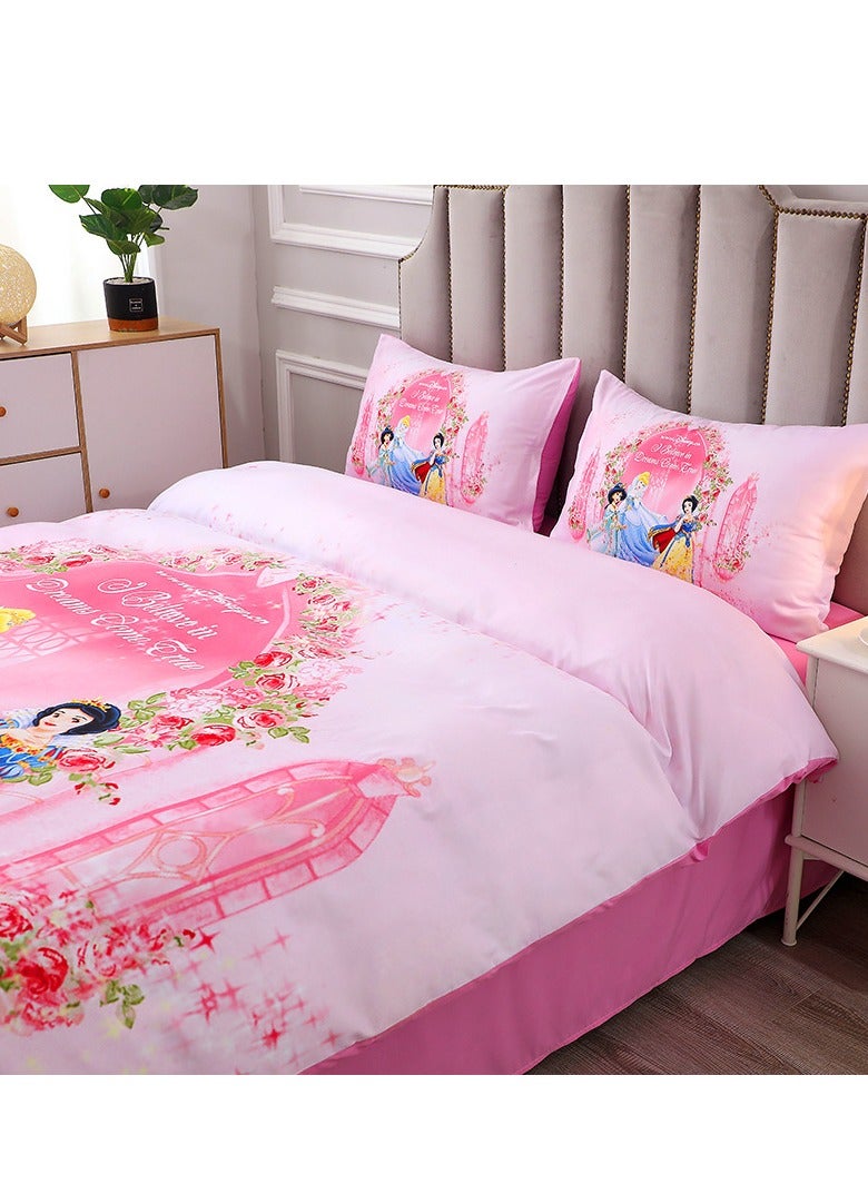 3 Piece Kids Bedsheet Single Bedding Set for Kids Girls Soft Brushed Microfiber Breathable Cozy Fade Resistant Easy Care 150*200cm