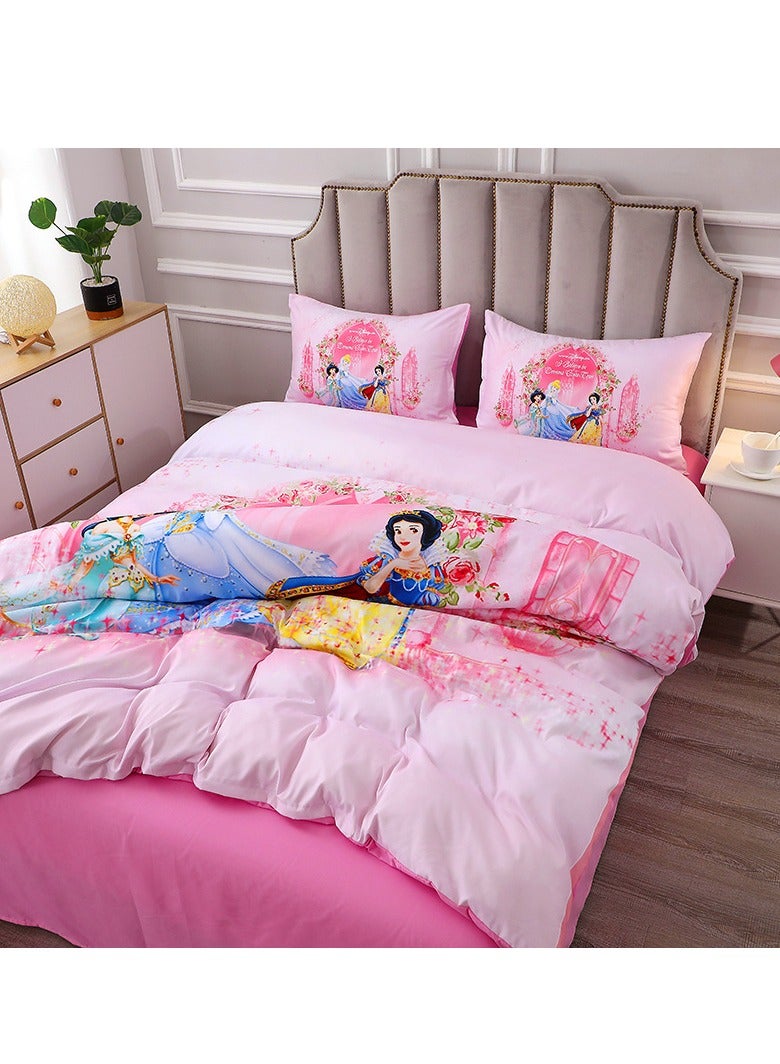 3 Piece Kids Bedsheet Single Bedding Set for Kids Girls Soft Brushed Microfiber Breathable Cozy Fade Resistant Easy Care 150*200cm