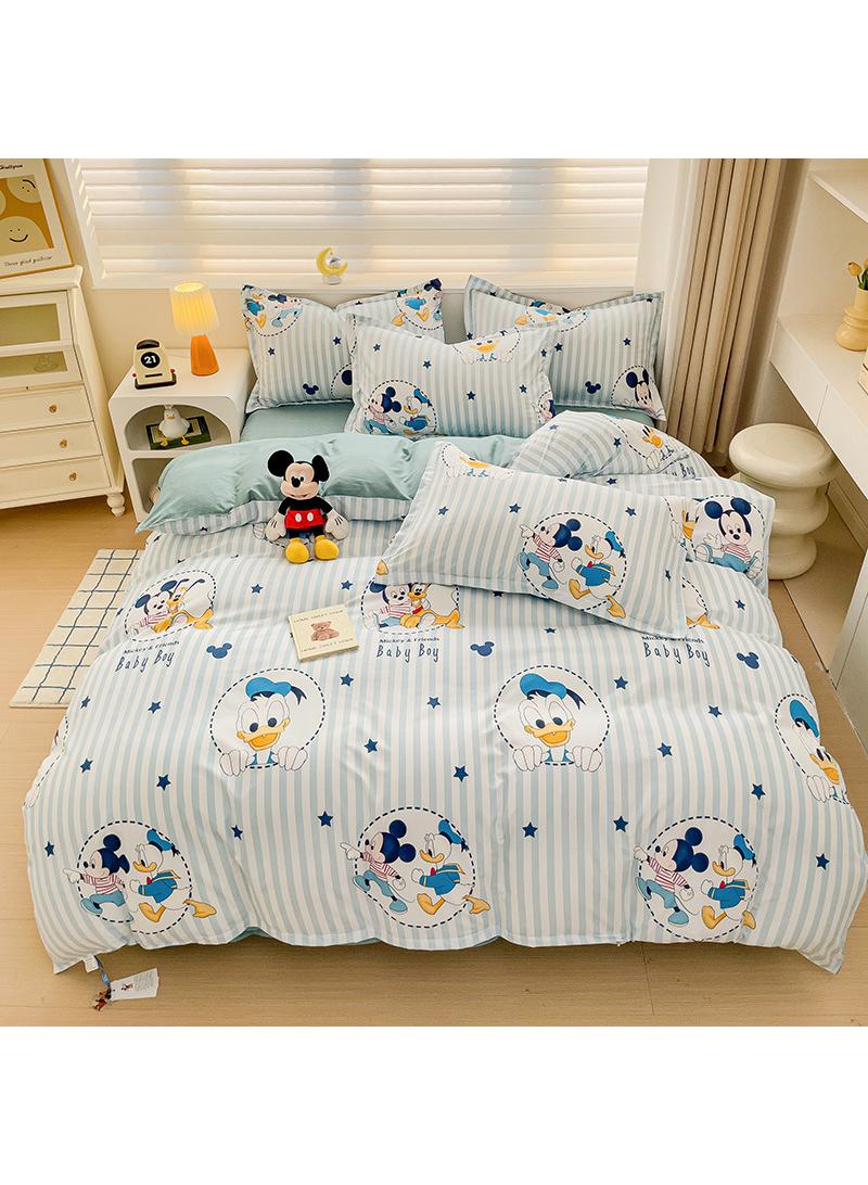 Full Size Sheet Set Super Soft Kids 4 Piece Floral Bedding Set  Microfiber Sheets Includes Reversible Pillow Covers