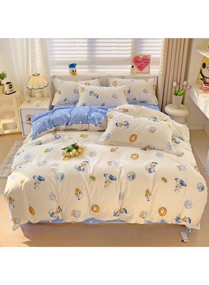 Disney series Full Size Sheet Set Super Soft Kids 4 Piece Floral Bedding Set  Microfiber Sheets Includes Reversible Pillow Covers